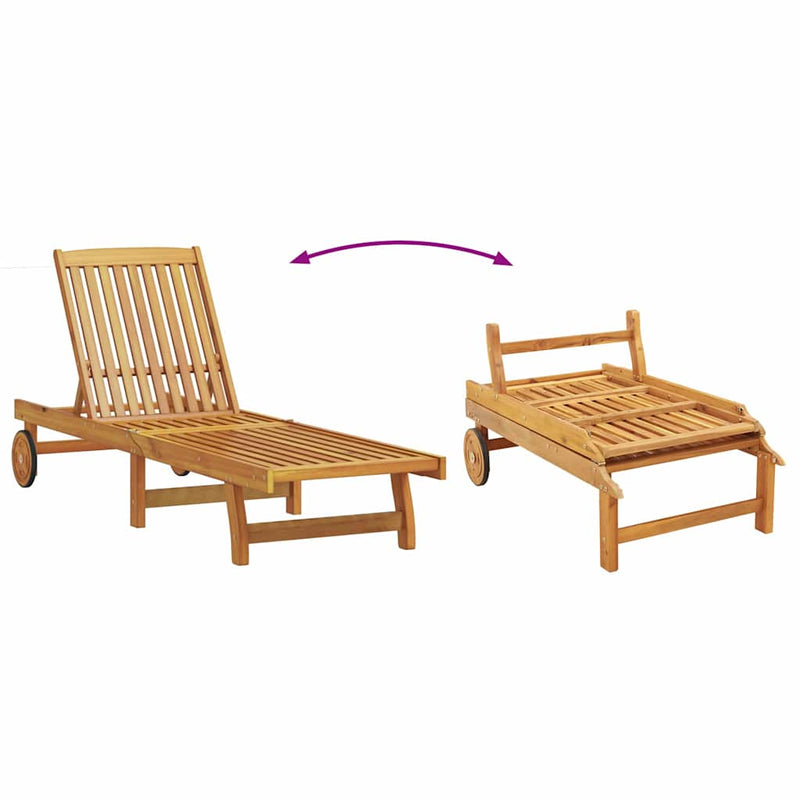 vidaXL Sun Lounger 2 pcs Brown 40 x 40 x 40cm Solid Acacia wood