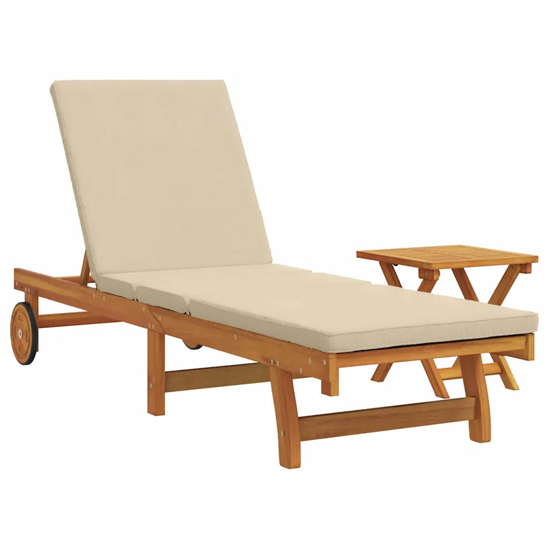 Sun Lounger Reclining 1-person 2 pcs Brown Solid Acacia Wood