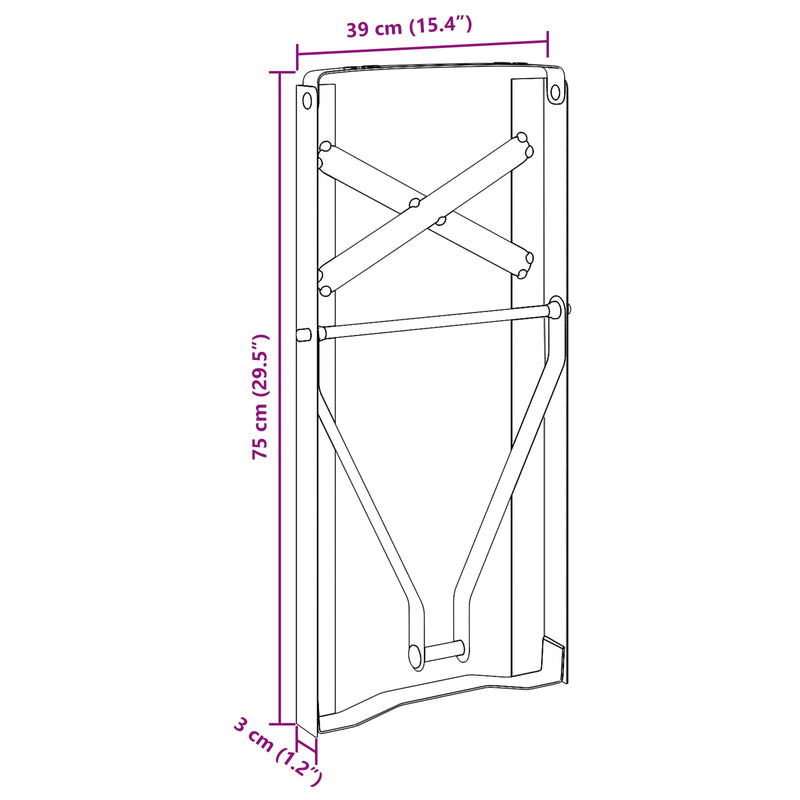 Beer Table Leg 2 pcs Black 39 x 3 x 75 cm Powder-Coated Steel