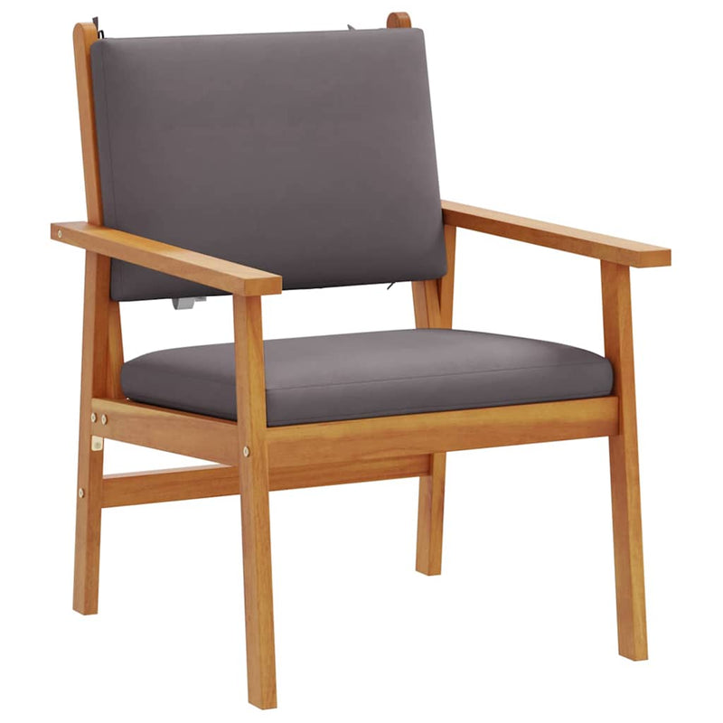 vidaXL Garden Chair with Cushion 2 pcs Brown Solid Acacia wood
