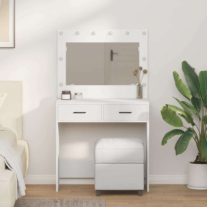 vidaXL Dressing Table White 78.5 x 41 x 135 cm Engineered wood