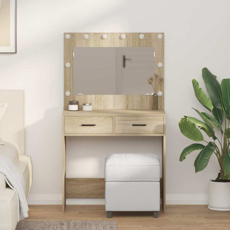 vidaXL Dressing Table Sonoma oak 78.5 x 41 x 135 cm Engineered wood