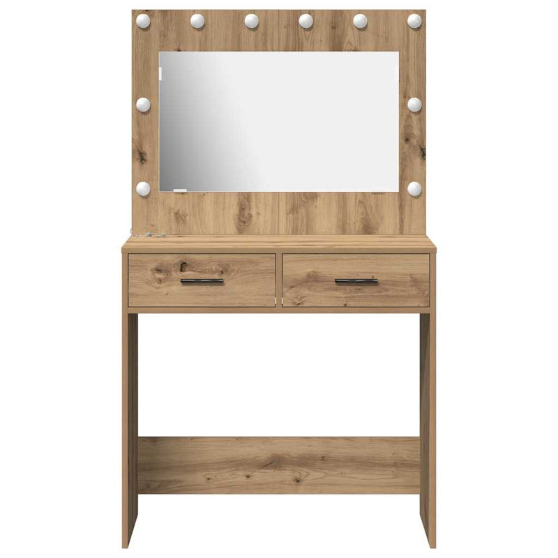 vidaXL Dressing Table Artisan oak 78.5 x 41 x 135 cm Engineered wood