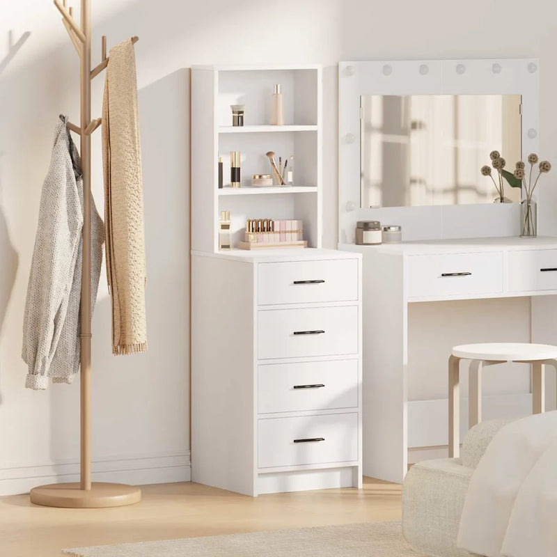 Highboard with Drawer White 40 x 41 x 135 cm Engineered wood