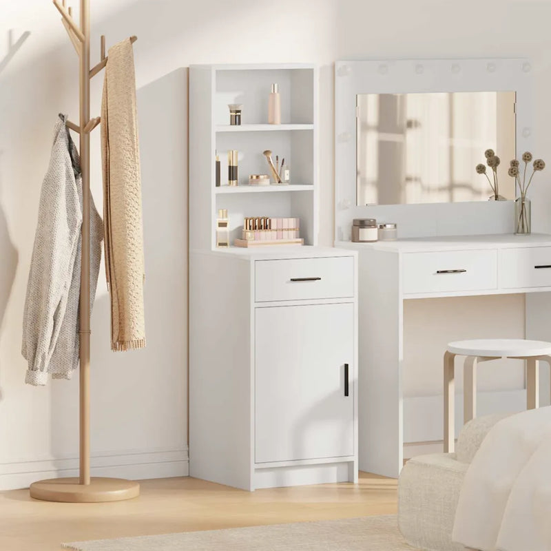 Highboard with Drawer White 40 x 40,5 x 135 cm Engineered Wood