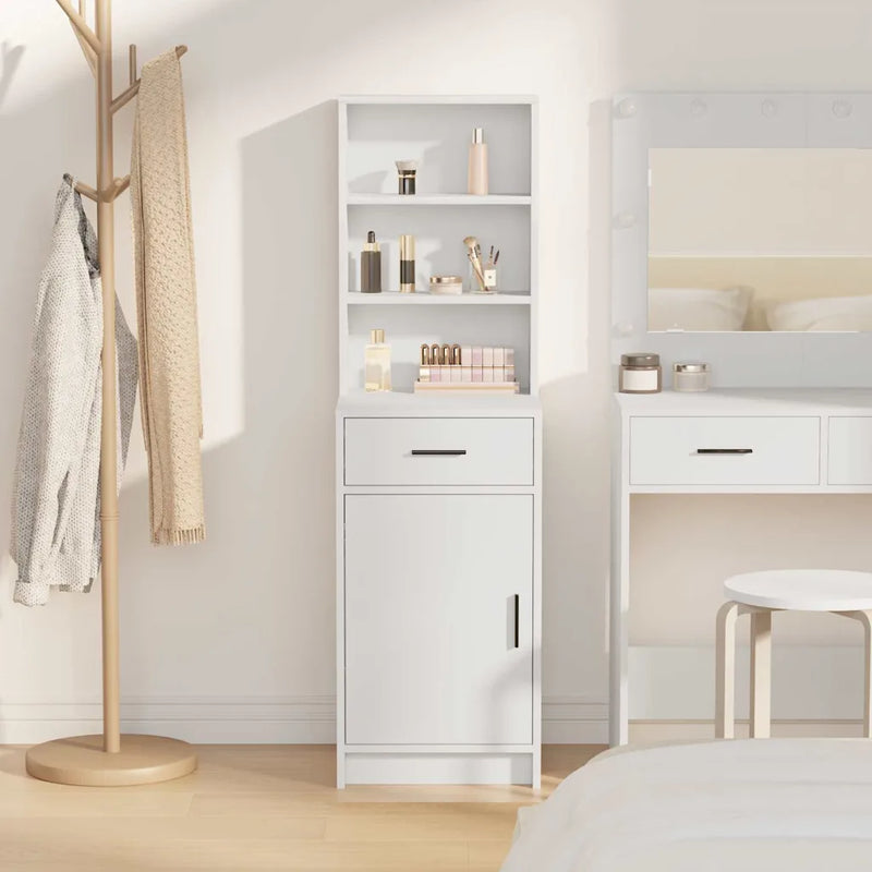Highboard with Drawer White 40 x 40,5 x 135 cm Engineered Wood