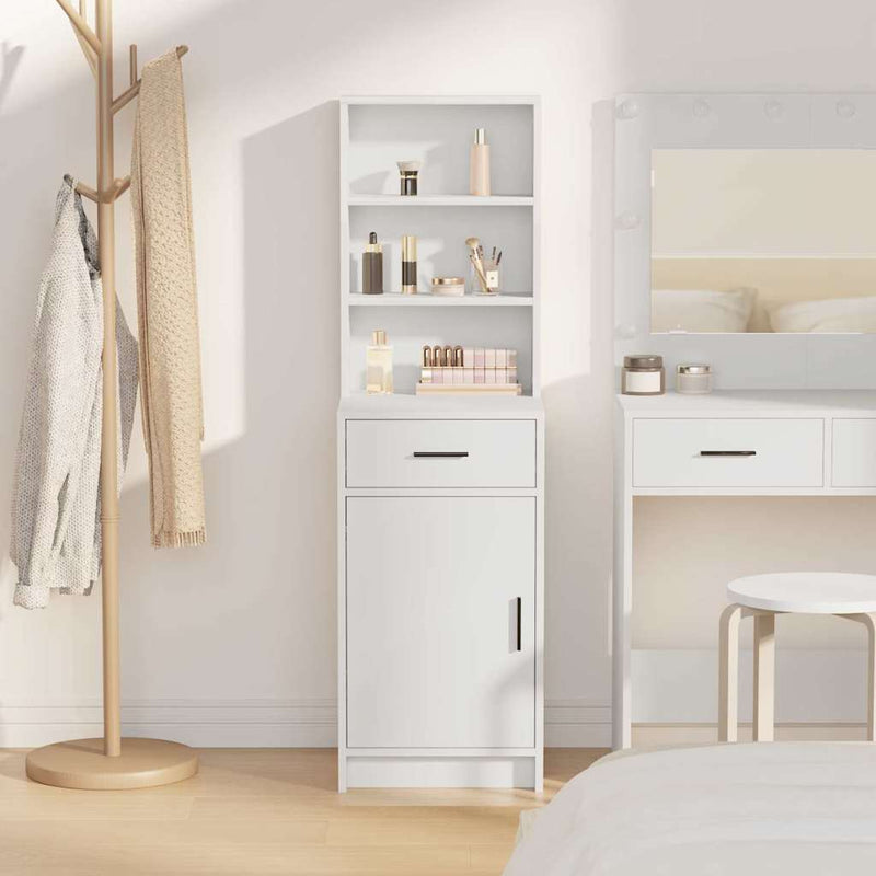 vidaXL Highboard with Drawer White 40 x 40.5 x 135 cm Engineered wood