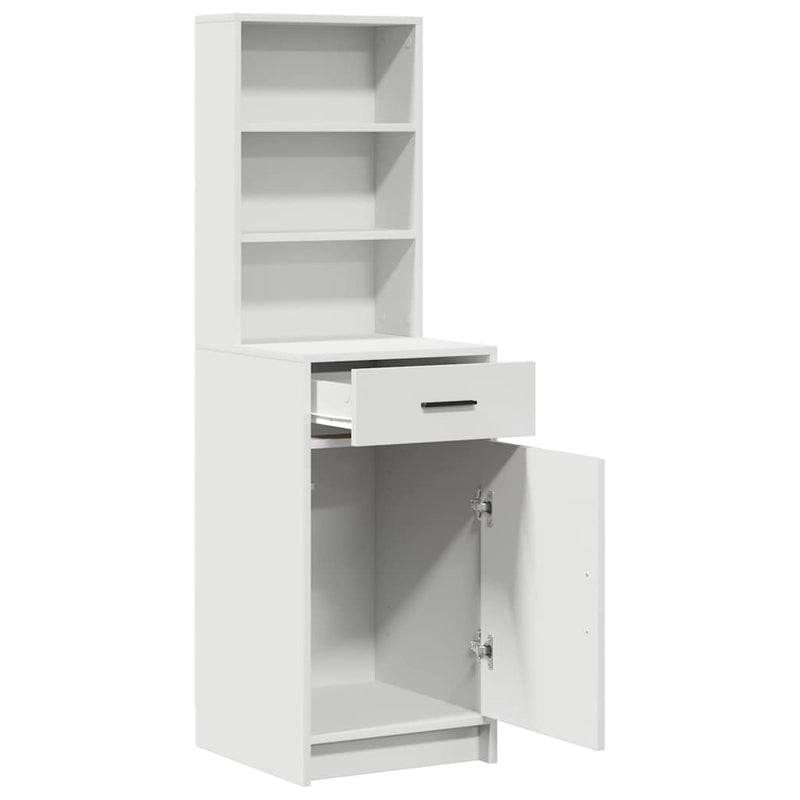 vidaXL Highboard with Drawer White 40 x 40.5 x 135 cm Engineered wood