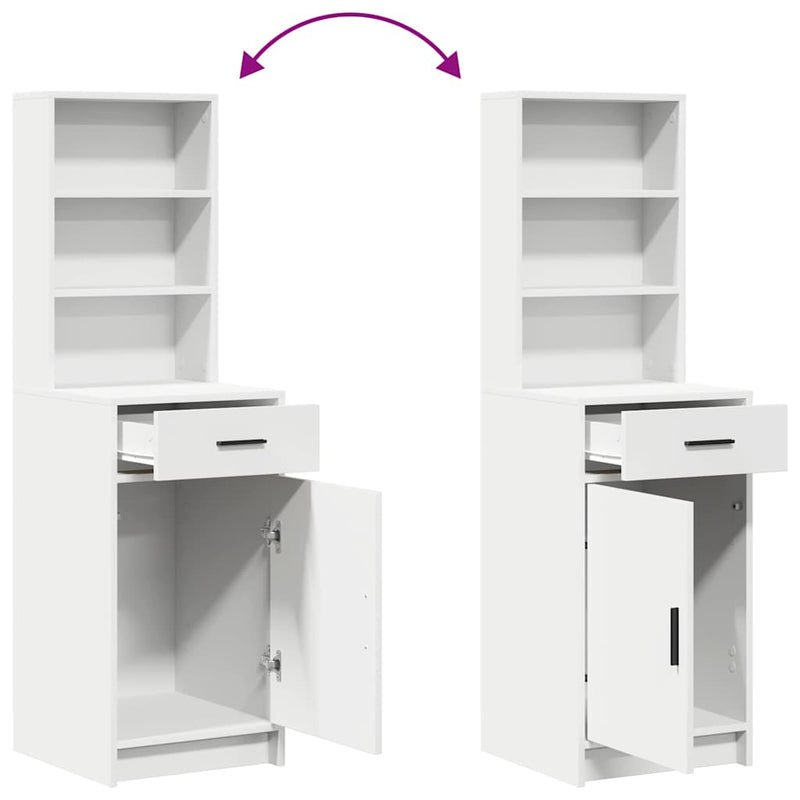 vidaXL Highboard with Drawer White 40 x 40.5 x 135 cm Engineered wood