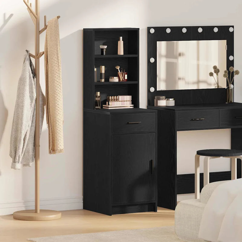 Highboard Black Oak 40 x 40,5 x 135 cm Engineered Wood