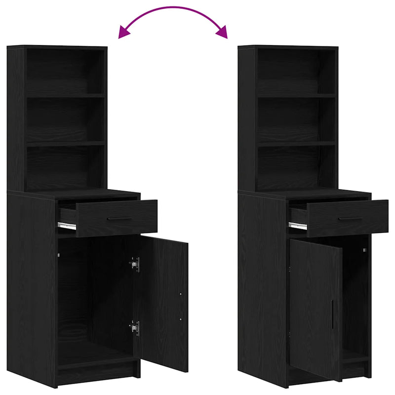 Highboard Black Oak 40 x 40,5 x 135 cm Engineered Wood