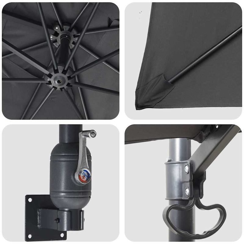 vidaXL Garden Parasol Anthracite 248,5 x 247,5 x 160 cm