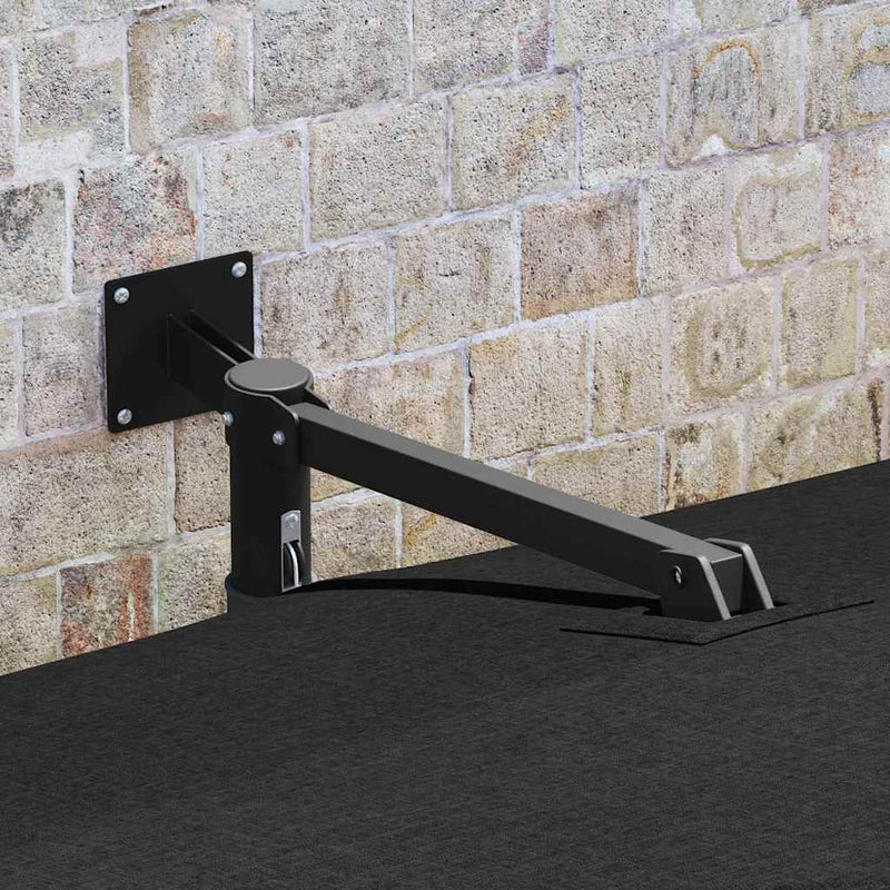 vidaXL Garden Parasol Black 248,5 x 247,5 x 160 cm Polyester and Steel