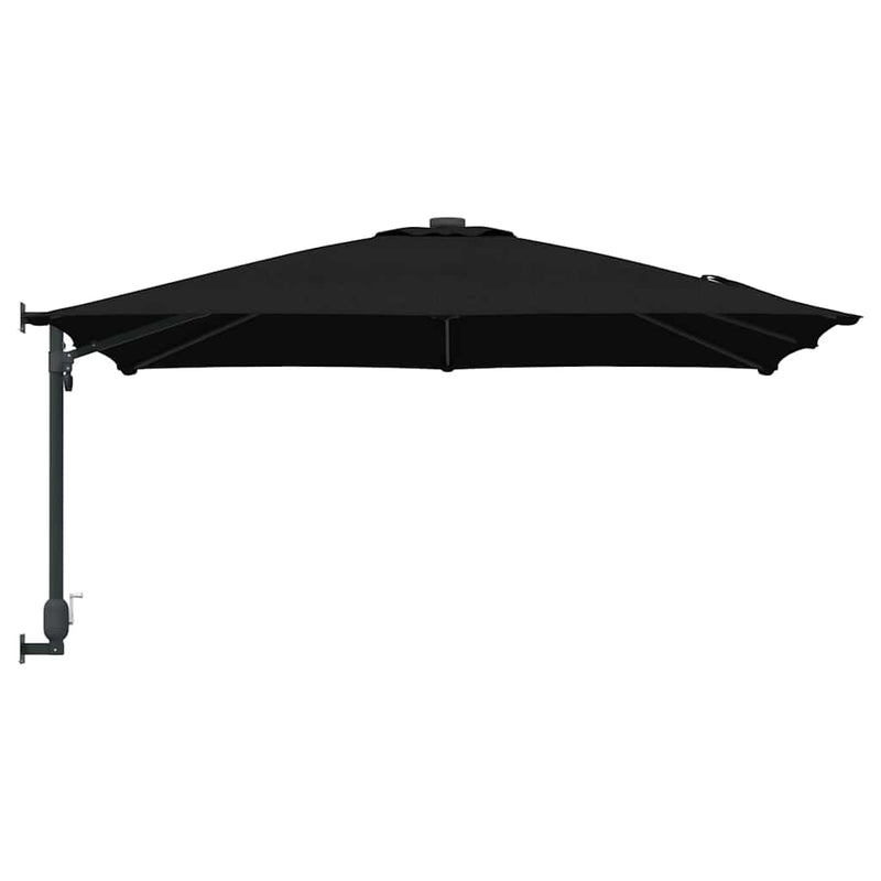 vidaXL Garden Parasol Black 248,5 x 247,5 x 160 cm Polyester and Steel