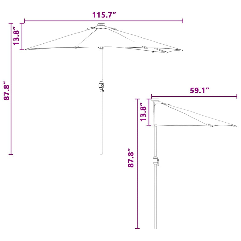 vidaXL Garden Parasol Sand 294 x 150 x 223 cm Fabric