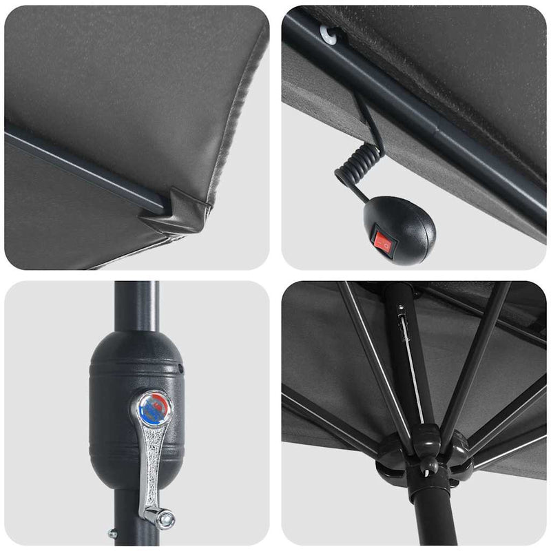 vidaXL Garden Parasol Anthracite 294 x 150 x 223 cm Fabric