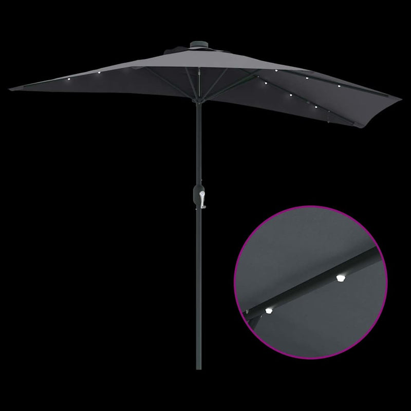 vidaXL Garden Parasol Anthracite 294 x 150 x 223 cm Fabric