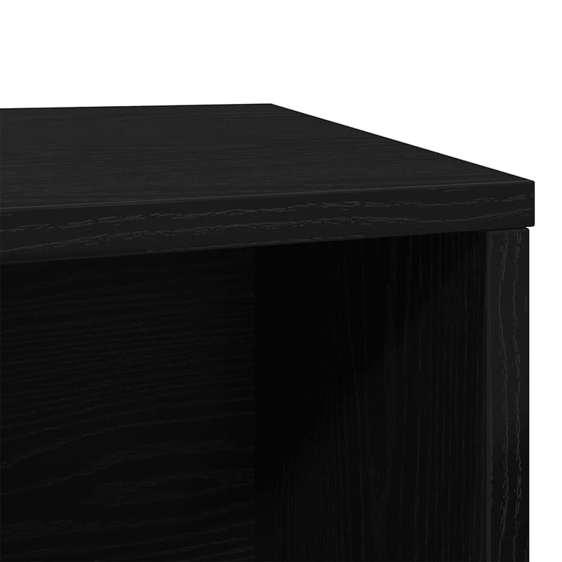 vidaXL Cat Litter Box Enclosure Black Oak 60x40x40 cm Engineered Wood
