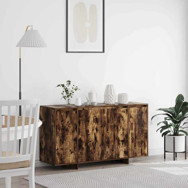 vidaXL Sideboard Smoked oak 135 x 41 x 69 cm Engineered wood