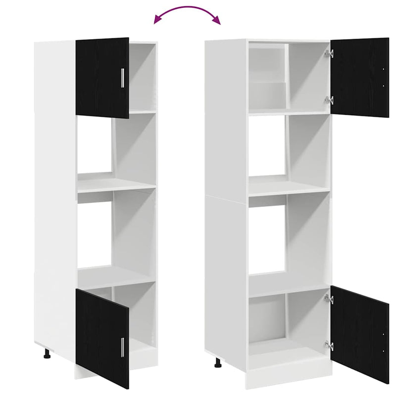 vidaXL Hanging Cabinet Black Oak 60 x 57 x 207 cm Engineered Wood