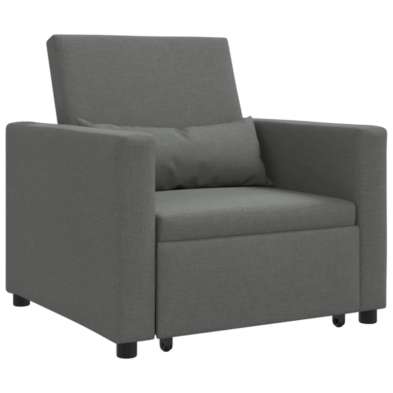 vidaXL Pull out Sofa Bed Single Dark grey 90 x 165 x 87 cm Fabric