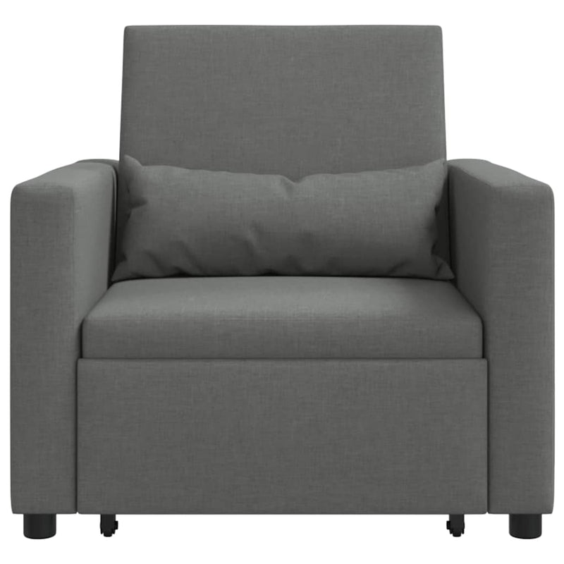vidaXL Pull out Sofa Bed Single Dark grey 90 x 165 x 87 cm Fabric