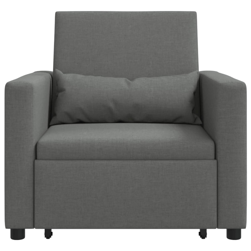 vidaXL Pull out Sofa Bed Single Dark grey 90 x 165 x 87 cm Fabric
