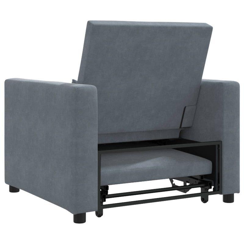 vidaXL Pull out Sofa Bed Single Dark grey 90 x 165 x 87 cm Velvet