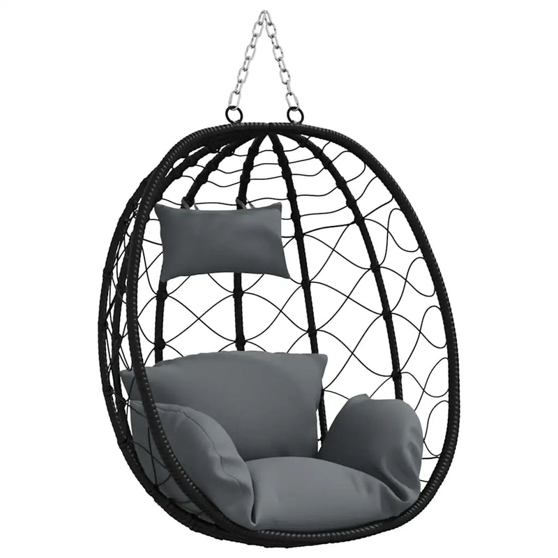 Hanging Egg Chair Anthracite 91.5 x 54.5 x 107 cm Poly Rattan