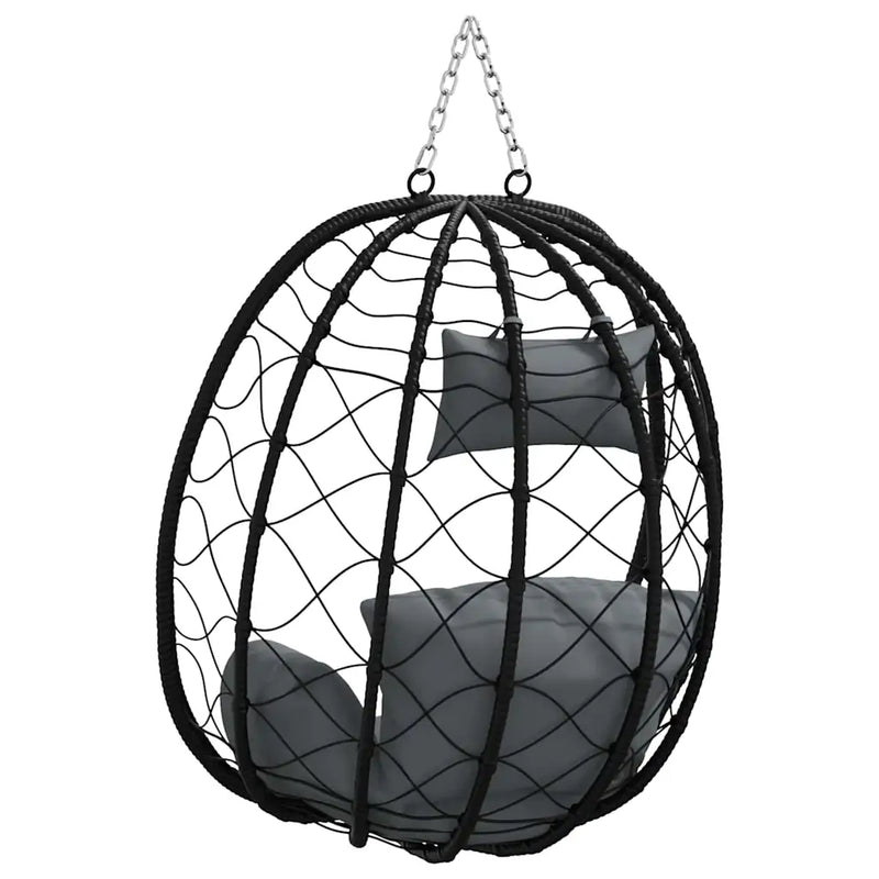 Hanging Egg Chair Anthracite 91.5 x 54.5 x 107 cm Poly Rattan
