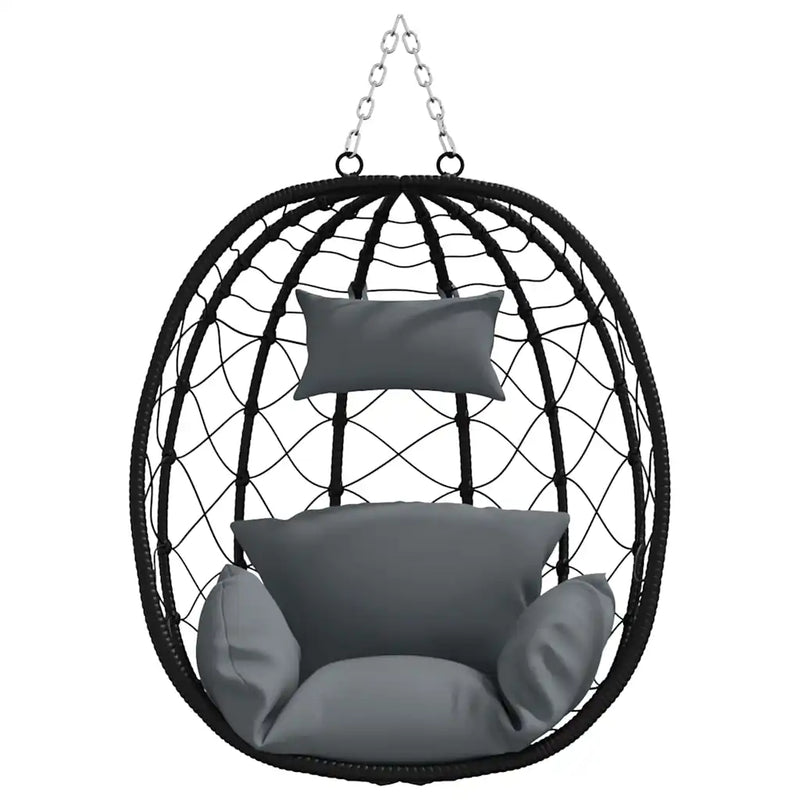 Hanging Egg Chair Anthracite 91.5 x 54.5 x 107 cm Poly Rattan