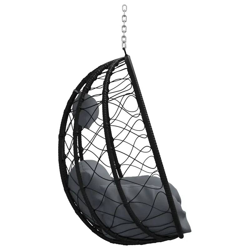 Hanging Egg Chair Anthracite 91.5 x 54.5 x 107 cm Poly Rattan