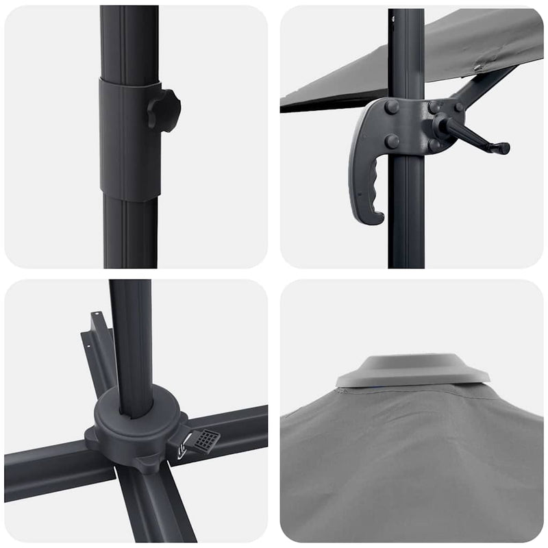 vidaXL Parasol Anthracite 351 x 250 x 260 cm Polyester and Aluminium