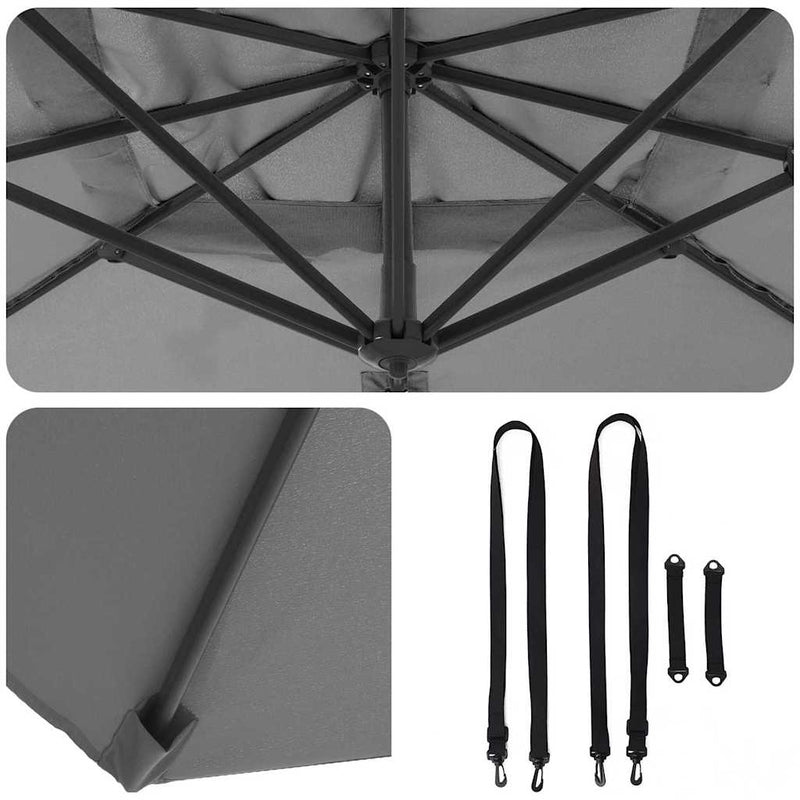 vidaXL Parasol Anthracite 351 x 250 x 260 cm Polyester and Aluminium