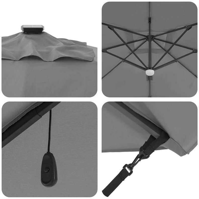 vidaXL Parasol Anthracite 351 x 250 x 253 cm Polyester and Aluminium