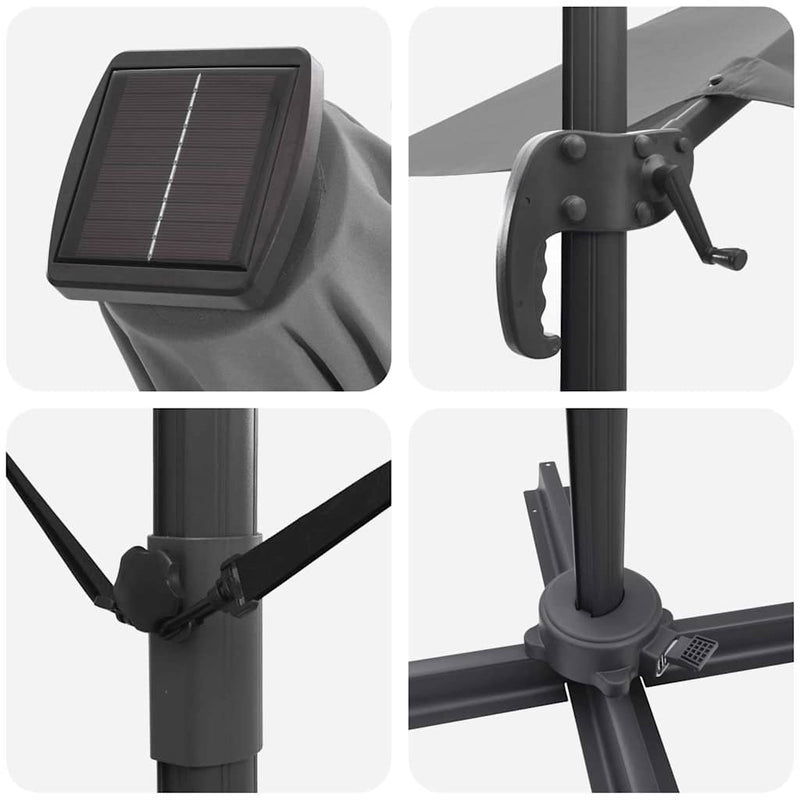 vidaXL Parasol Anthracite 351 x 250 x 253 cm Polyester and Aluminium