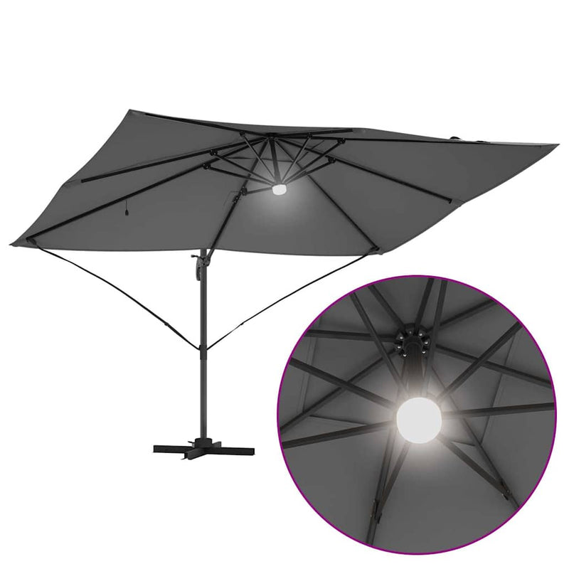 vidaXL Parasol Anthracite 351 x 250 x 253 cm Polyester and Aluminium