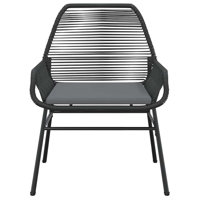 vidaXL 5 Piece Garden Dining Set with Cushions Black Poly Rattan Glass