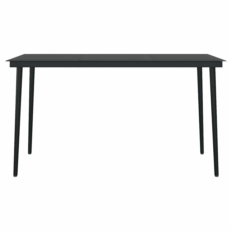 vidaXL 5 Piece Garden Dining Set with Cushions Black Poly Rattan Glass