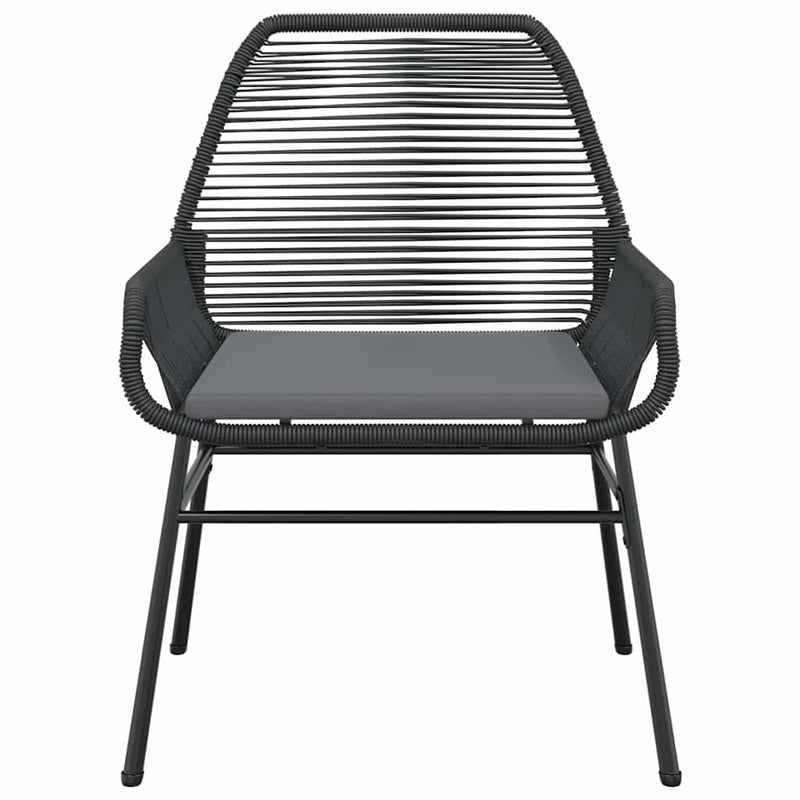 vidaXL 7 Piece Garden Dining Set with Cushions Black Poly Rattan Glass