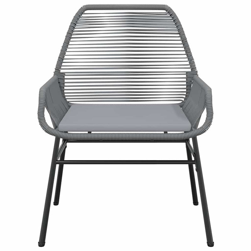 vidaXL 3 Piece Garden Dining Set with Cushions Grey Poly Rattan Glass