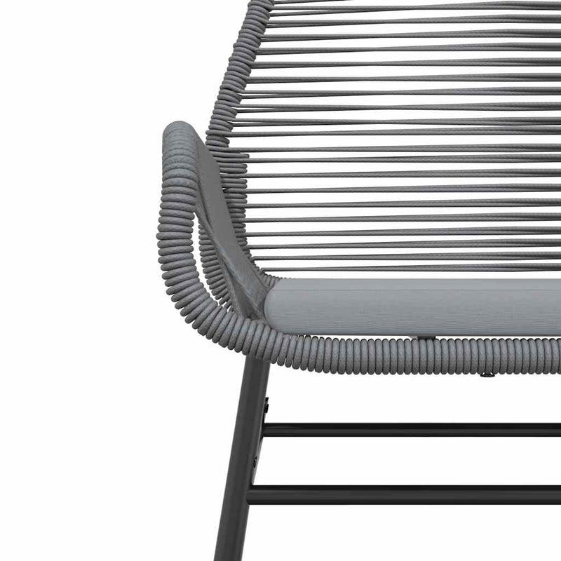vidaXL 3 Piece Garden Dining Set with Cushions Grey Poly Rattan Glass