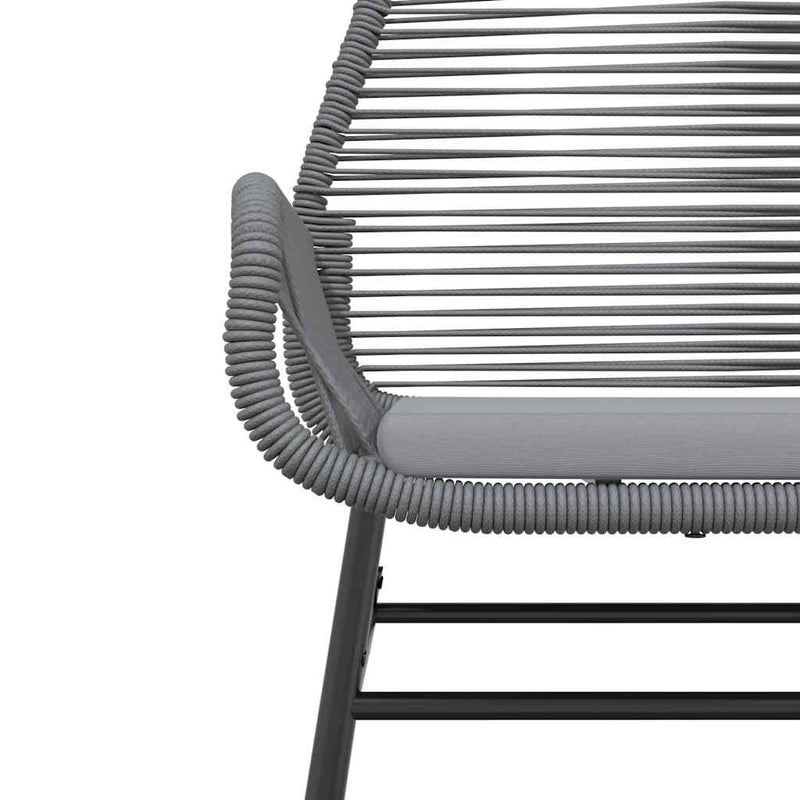 vidaXL 5 Piece Garden Dining Set with Cushions Grey Poly Rattan Glass