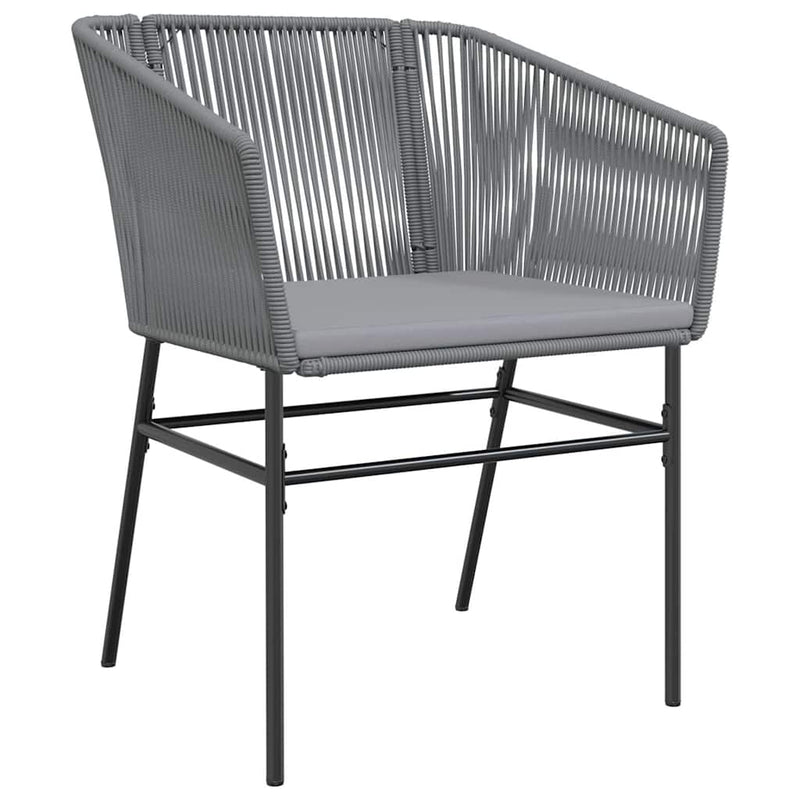 vidaXL 5 Piece Garden Dining Set with Cushions Grey Poly Rattan Glass