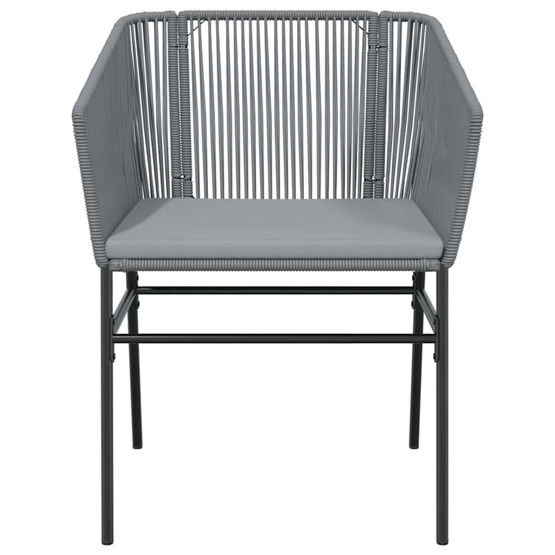 vidaXL 7 Piece Garden Dining Set with Cushions Grey Poly Rattan Glass