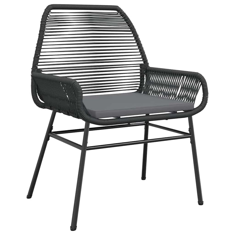 vidaXL 5 Piece Garden Dining Set with Cushions Black Poly Rattan Glass