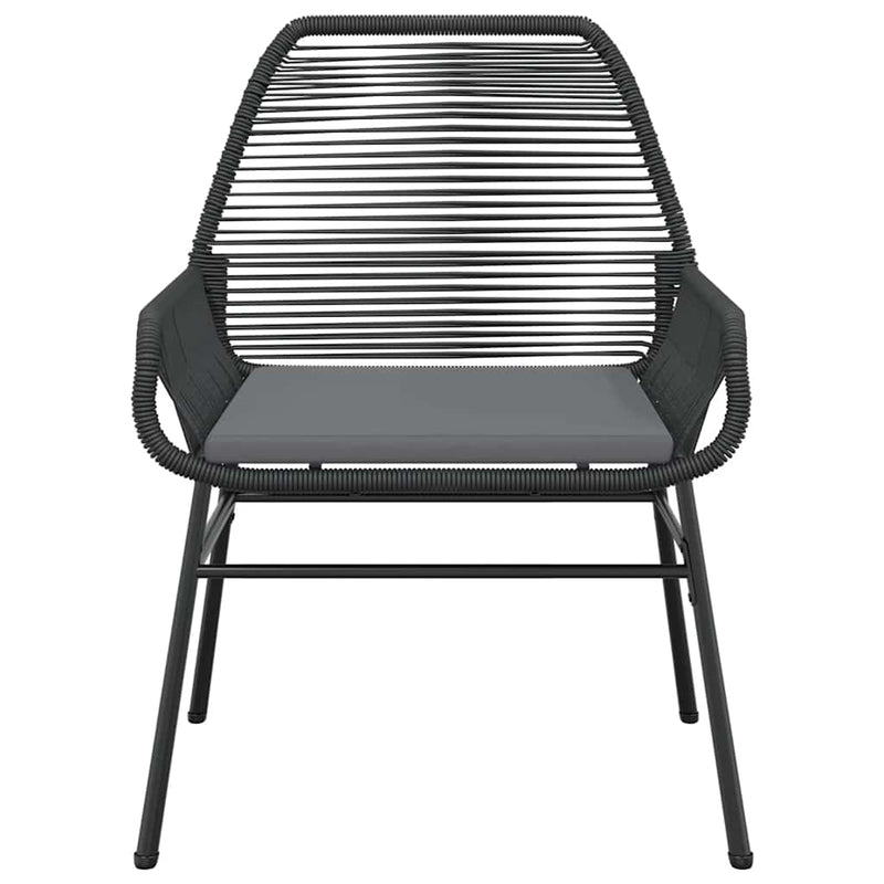 vidaXL 5 Piece Garden Dining Set with Cushions Black Poly Rattan Glass