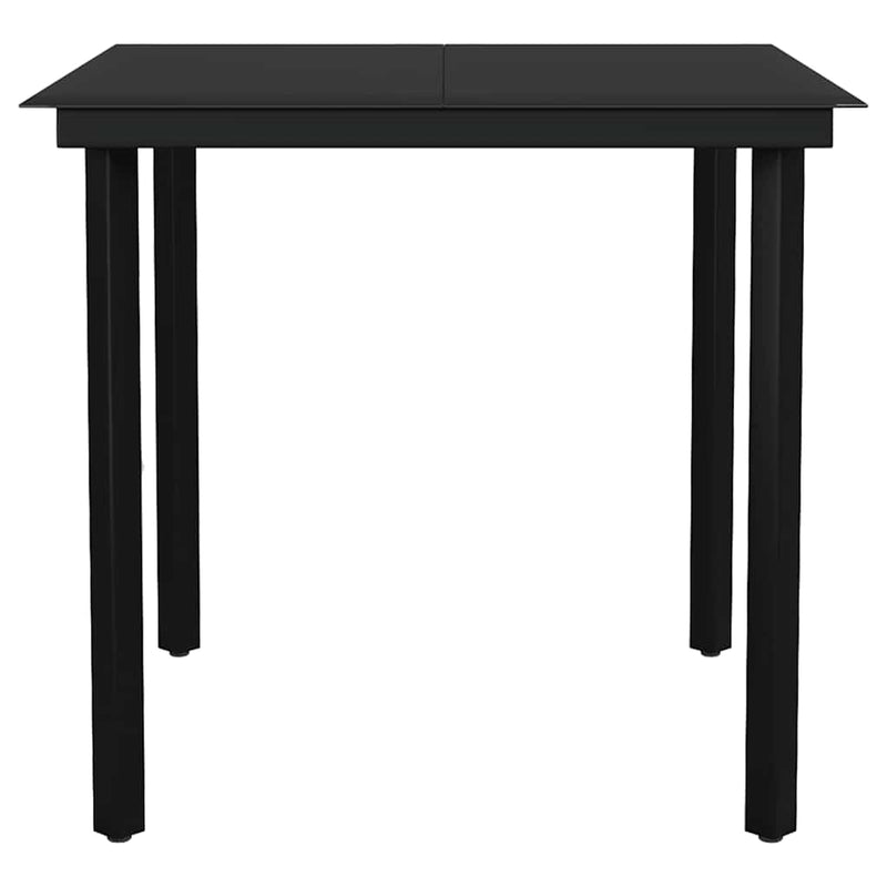 vidaXL 5 Piece Garden Dining Set with Cushions Black Poly Rattan Glass