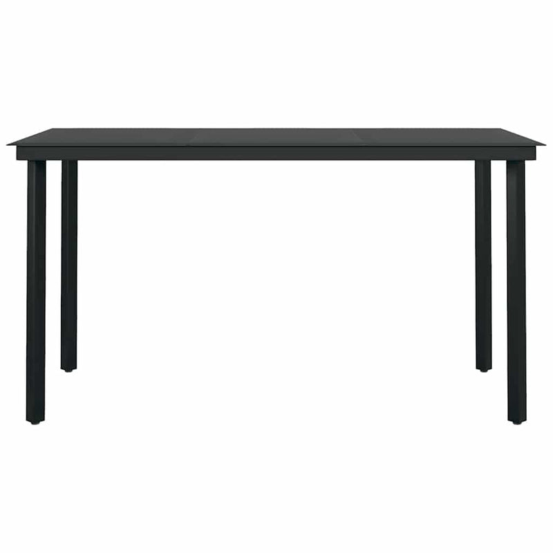 vidaXL 5 Piece Garden Dining Set with Cushions Black Poly Rattan Glass
