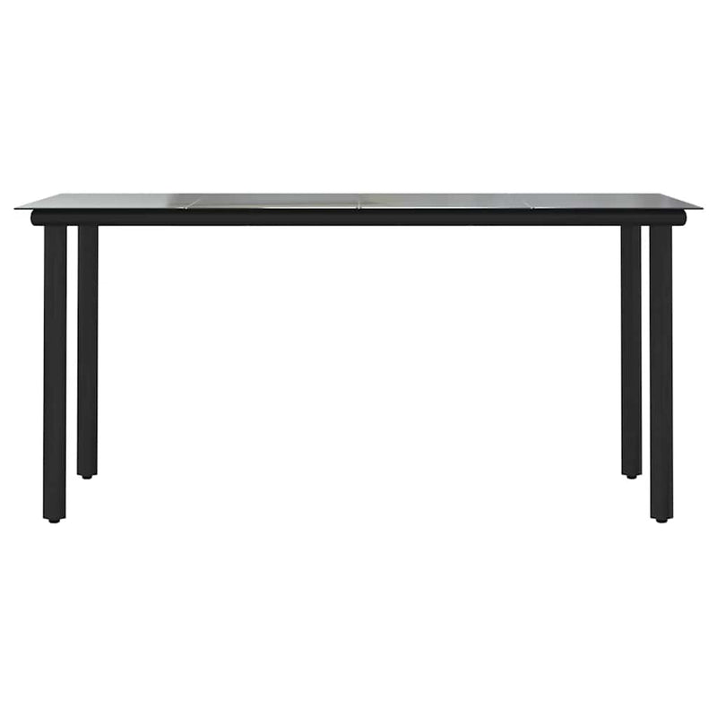 vidaXL 5 Piece Garden Dining Set with Cushions Black Poly Rattan Glass